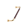 Furnipart Meubelgreep LOUNGE - gepolijst messing & bruin leer