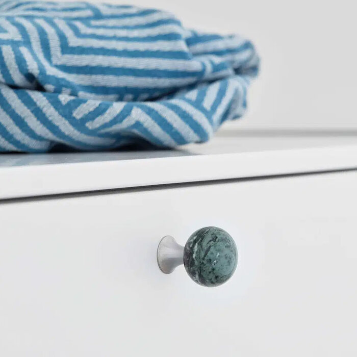 Furnipart Möbelknopf, gerade, 28 mm, aus grünem Carrara-Marmor