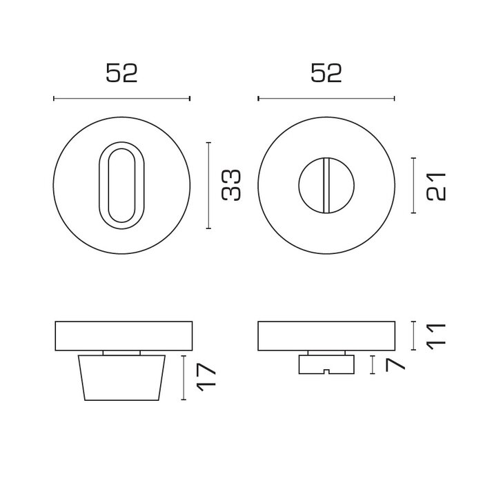 DKS Ensemble WC noir sans indicateur - 52 x 11 mm
