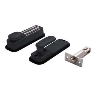 Dulimex Knopset met mechanisch codeslot en inbouwgrendel - zwart