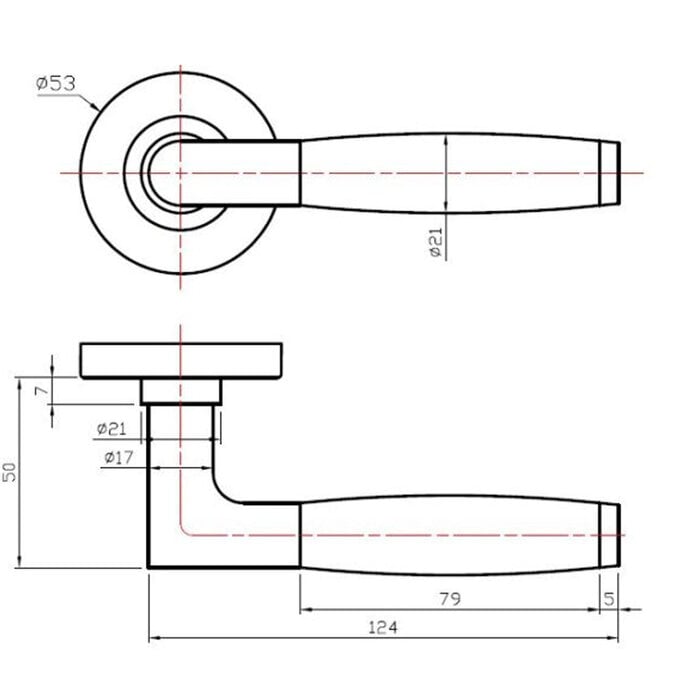 In-Door Poignées de porte COPENHAGEN sur rosace - bronze foncé / noir