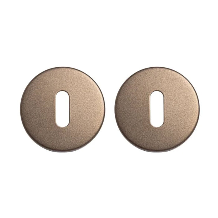 In-Door Pair of round key plates - dark bronze