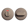 In-Door WC-garnituur rond donker brons met rood-wit indicator