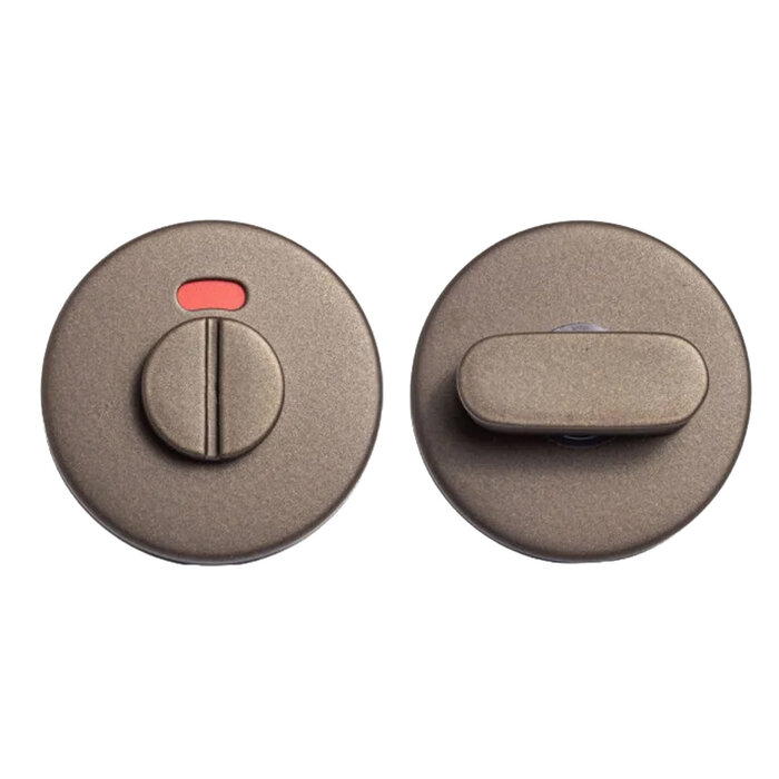 In-Door Round dark bronze toilet set with red-white indicator