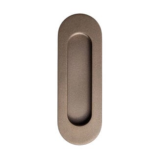 In-Door Oval sliding door handle 120 x 40 mm - dark bronze