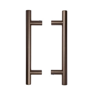 In-Door Pair of door handles round 22/200/300 mm - dark bronze