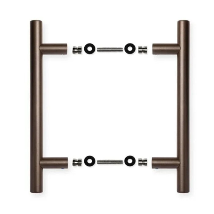 In-Door Paar deurgrepen rond 22/200/300 mm - donker brons