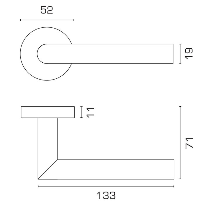 DKS Poignées de porte en acier inoxydable SKY INOX - angle droit 90°