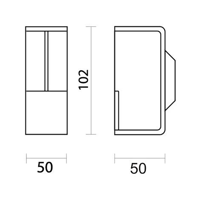 HDD Square rounded intake shell 50 mm white textured