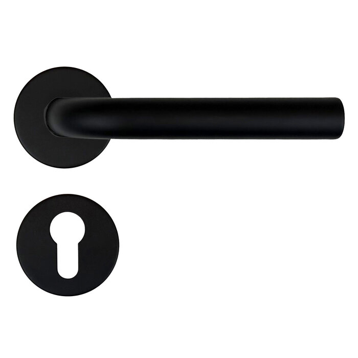 DKS Stainless Steel Door Handles LUNA BLACK - curved corners