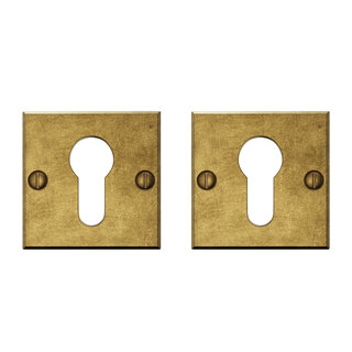 CRAFINO Plaques cylindriques carrées CRAFINO ROCK - Craft Gold - 50 x 50 mm - Vendues par paire