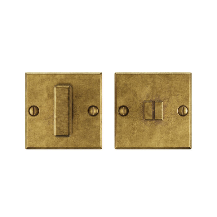 CRAFINO CRAFINO WC-garnituur vierkant ROCK - Craft Gold - 50 x 50 mm - Per set