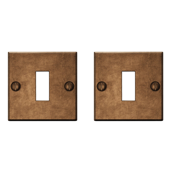 CRAFINO CRAFINO sleutelplaatjes vierkant ROCK - Craft Cognac - 50 x 50 mm - Per paar