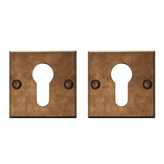 CRAFINO CRAFINO quadratische Zylinderplatten ROCK - Craft Cognac - 50 x 50 mm - pro Paar
