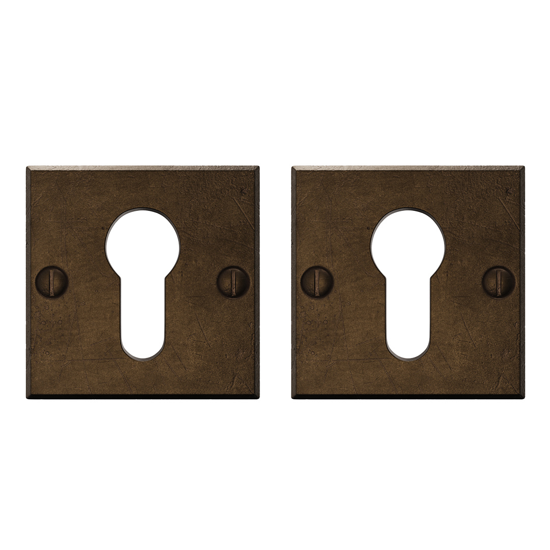 CRAFINO cilinderplaatjes vierkant ROCK - Craft Bronze - 50 x 50 mm - Per paar