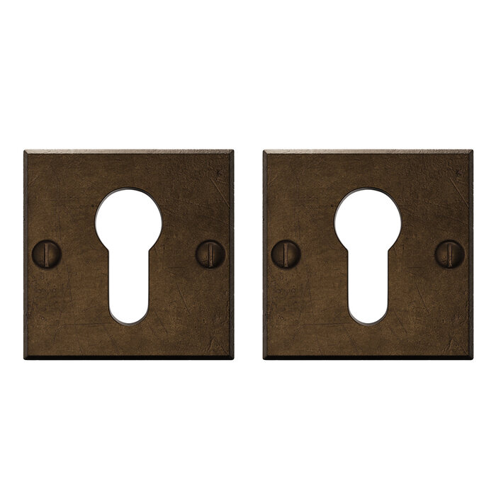CRAFINO CRAFINO square cylinder plates ROCK - Craft Bronze - 50 x 50 mm - Per pair