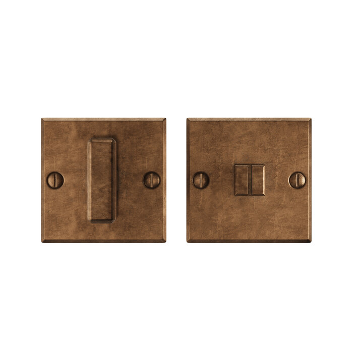 CRAFINO Ensemble WC carré CRAFINO ROCK - Cognac artisanal - 50 x 50 mm - Par ensemble