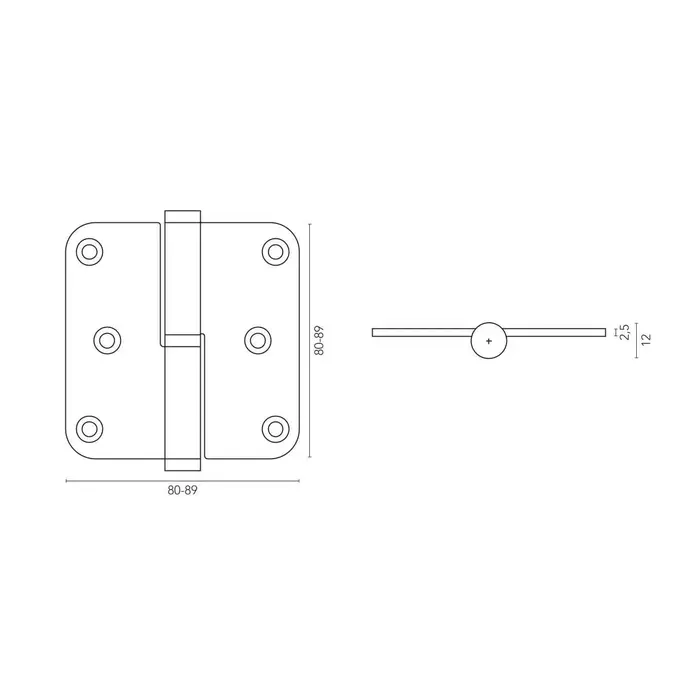 CRAFINO CRAFINO Scharnier 80x80x2,5 mm Craft Cognac
