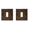 CRAFINO CRAFINO square key plates ROCK - Craft Bronze - 50 x 50 mm - Per pair