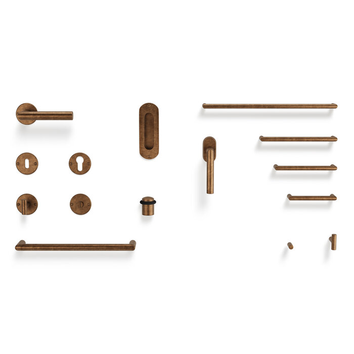 CRAFINO CRAFINO runde Zylinderteller MOON & TERRA – Craft Cognac – Ø 50 mm – Paar