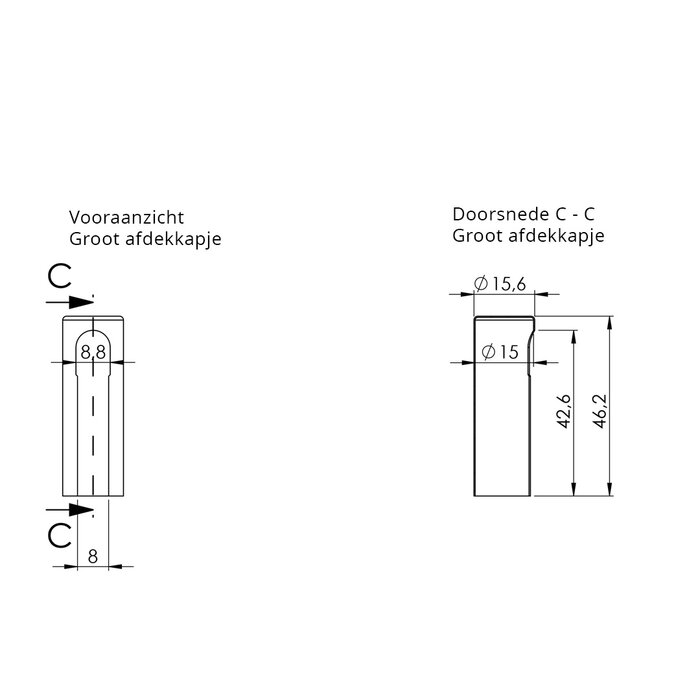 Aprile Hinge cover cap – Matte chrome