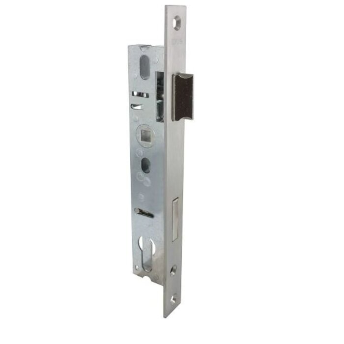 DKS Stainless steel cylinder lock - straight faceplate 240x24mm - spindle size 92mm - backset 50mm