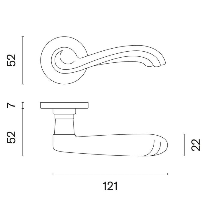 Aprile APRILE CLIVIA door handles on round rosette - Gold polished