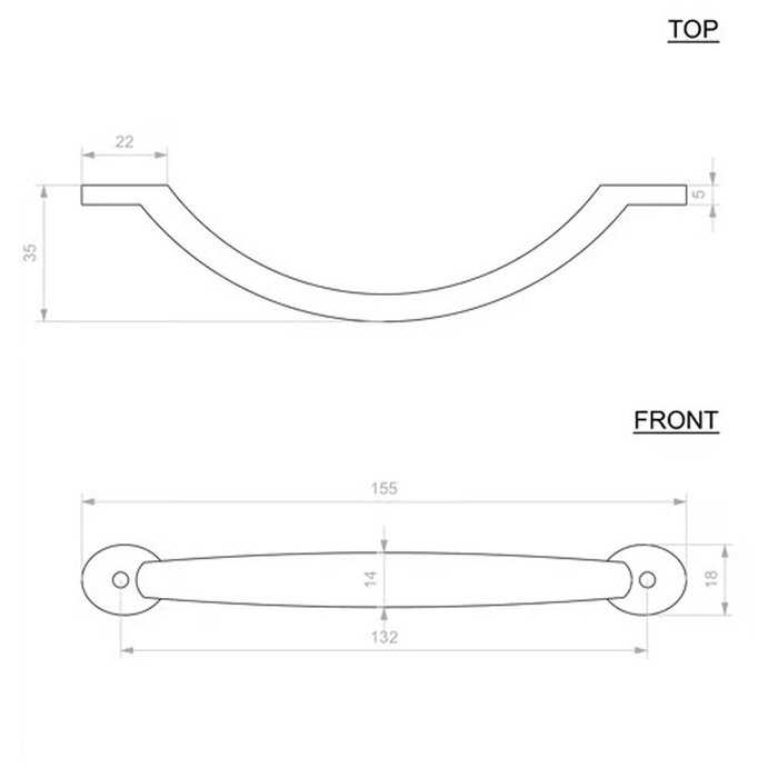 Dauby Dauby furniture handle P13 - rust - 132 mm