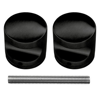 HDD Top H 50 solid pair - Black - Ø50 mm - Door thickness >30 mm