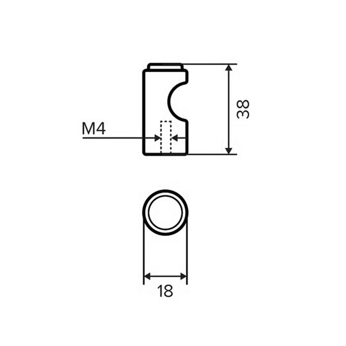 Dauby DAUBY TUKAN meubelknop PTUKAN-38 - Ruw Metaal (RM) - 38 mm