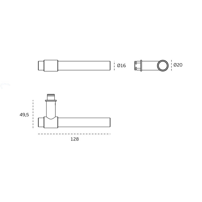 JNF Architectural Hardware JNF-Türgriffe auf runder Rosette – PVD-Titanschwarz
