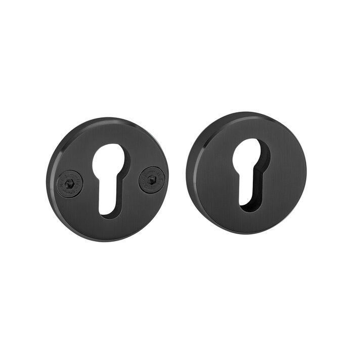 JNF Architectural Hardware Paar JNF veiligheidsrozetten voor cilinder – PVD Titanium Zwart