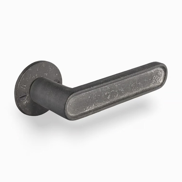 Dauby Poignées de porte DAUBY CAST sur rosace ronde – Métal brut (RM)