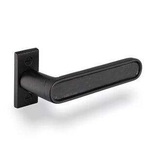 Dauby DAUBY CAST door handles on rectangular rosette – Aged Iron - Black (VO)