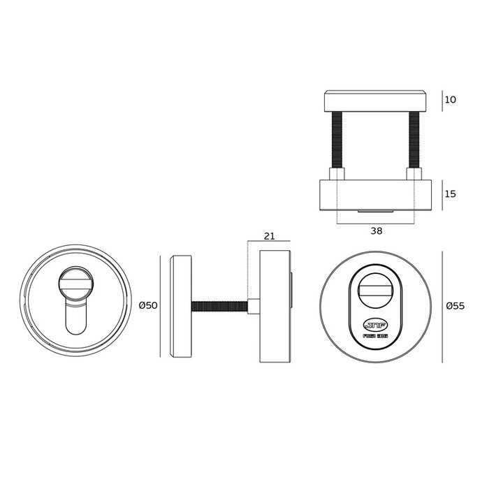 JNF Architectural Hardware Protection de sécurité JNF pour cylindre à profil européen – acier inoxydable satiné