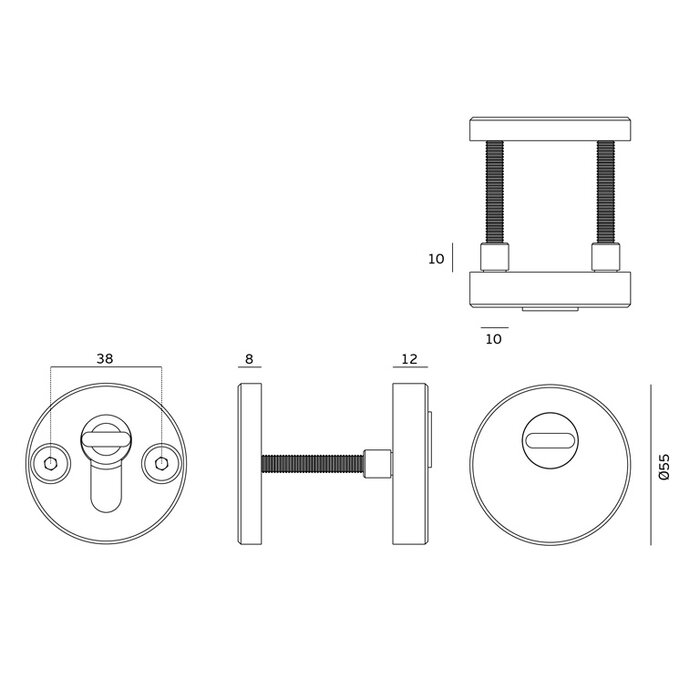 JNF Architectural Hardware Écran de sécurité JNF avec protection anti-perçage – PVD noir