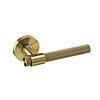 JNF Architectural Hardware JNF door handles on round rosette – PVD Titanium Gold