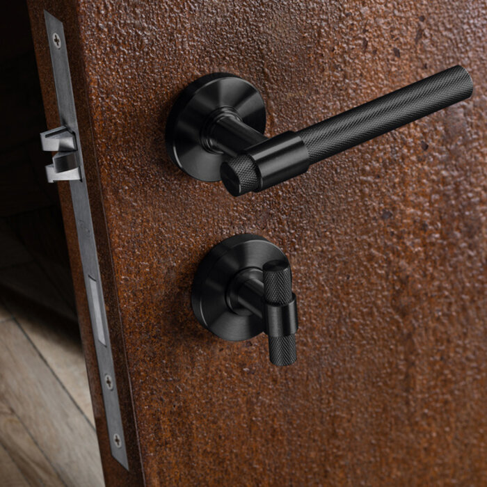 JNF Architectural Hardware JNF Toiletten-Set Natur Watch – PVD Titan Schwarz