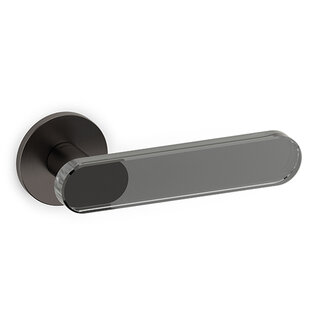 Olivari Poignées de porte OLIVARI AQUA sur rosace ronde – Anthracite satiné / Gris