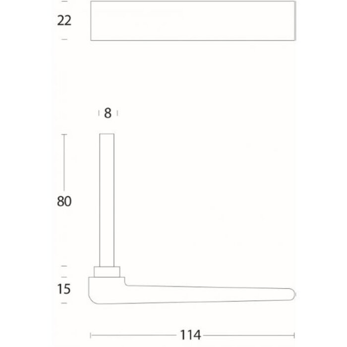 Intersteel Intersteel Rolluik deurklink vlak met stift 90 mm – Inox