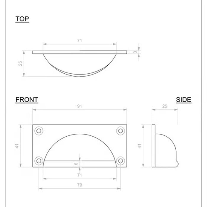 Dauby DAUBY RETRO furniture shell – Wrought iron (FP) – 91 mm