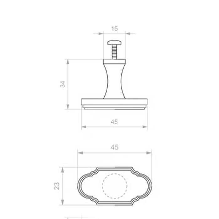 Dauby Bouton de meuble DAUBY RETRO BT258bis – Rouille (RC) – 45 mm