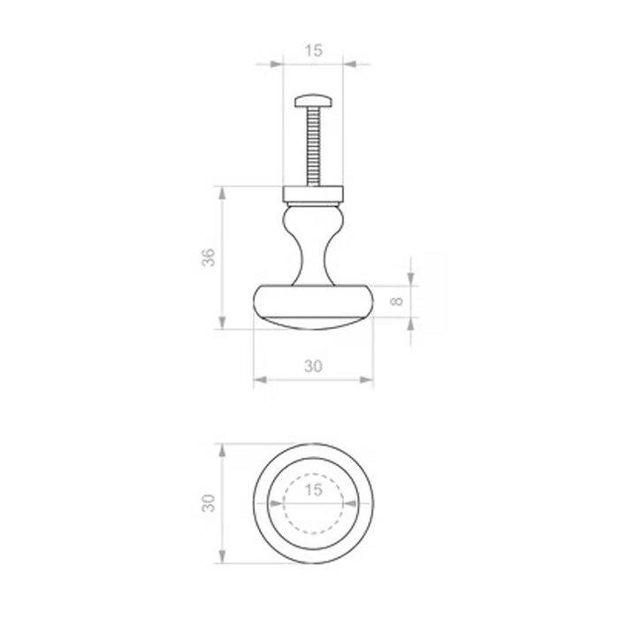Dauby DAUBY RETRO meubelknop BT304bis – Roest (RC) – 30 mm