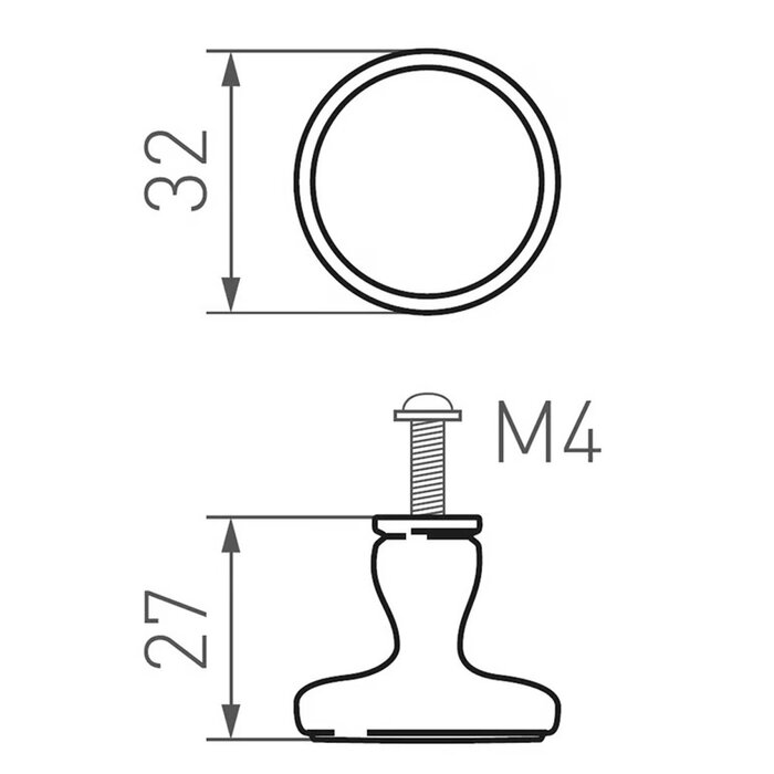 Dauby DAUBY RETRO meubelknop BT267ter – Smeedijzer (FP) – 32 mm