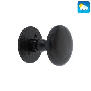 Dauby Single fixed cast iron CDF door knob BT278 - Black (N)