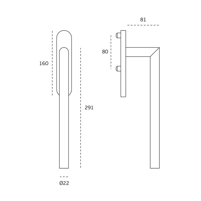 JNF Architectural Hardware JNF-Einhebel-Schiebetürgriff – PVD-Titankupfer