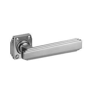JNF Architectural Hardware Paar JNF ART DECO deurklinken IN.00.470 op rozet - Inox satijn
