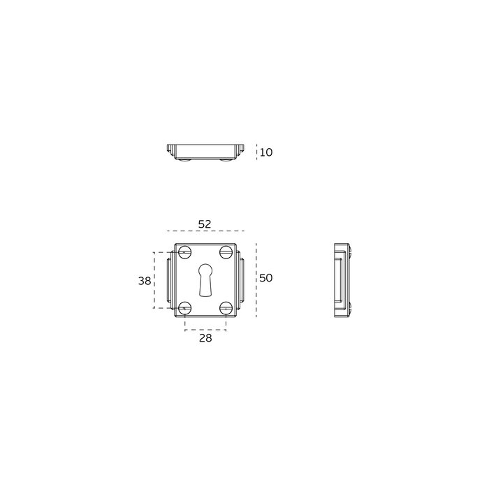 JNF Architectural Hardware Paar JNF ART DECO sleutelrozetten IN.04.471.QP - Inox satijn