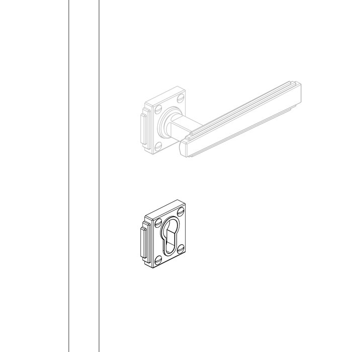 JNF Architectural Hardware Paar JNF Art-Deco-Zylinderrosetten IN.04.471.QP – Edelstahl satiniert