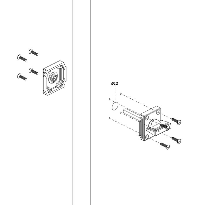 JNF Architectural Hardware Ensemble WC JNF ART DÉCO IN.04.470 - Acier inoxydable satiné